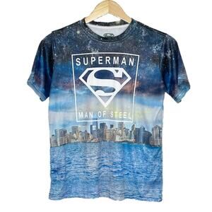 Superman Man of Steel Fitted Performance Crew Neck Tee Youth Large